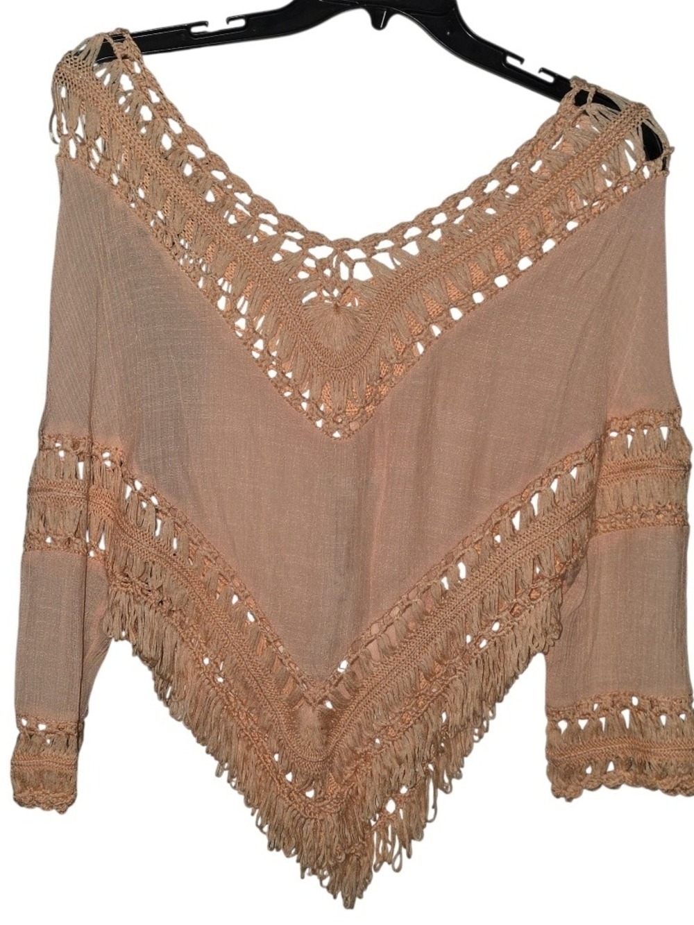 It Girl Peach Poncho Style Blouse Size Small NWT